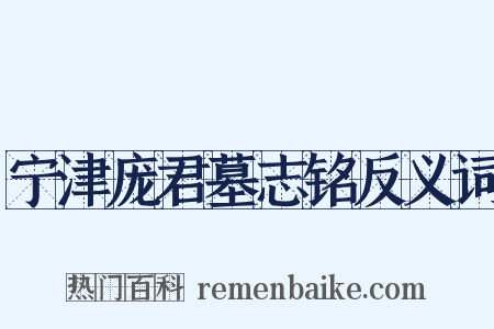 宁津庞君墓志铭反义词是什么意思的图片